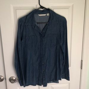 Lauren Conrad denim polkadot top